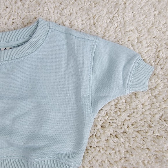 Amazon Unisex Baby Crewneck Sweatshirt Light Blue Preemie - Picture 5 of 15